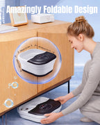 Foot Spa Massager Collapsible Heated Bath | Shiatsu Rollers

