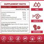 ZEBORA CoQ10 200mg Softgels with PQQ, BioPerine & Omega-3

