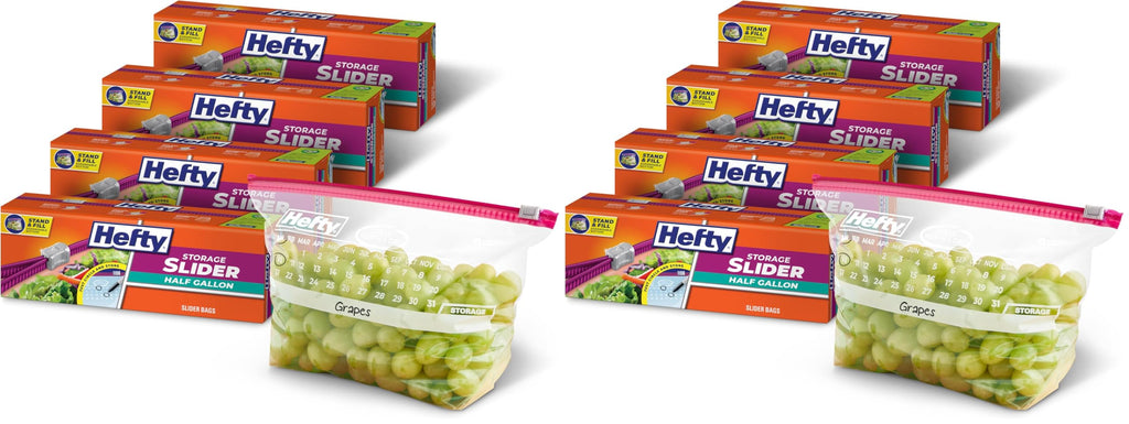 Hefty Calendar Slider Bags with Date Labels for Food Storage