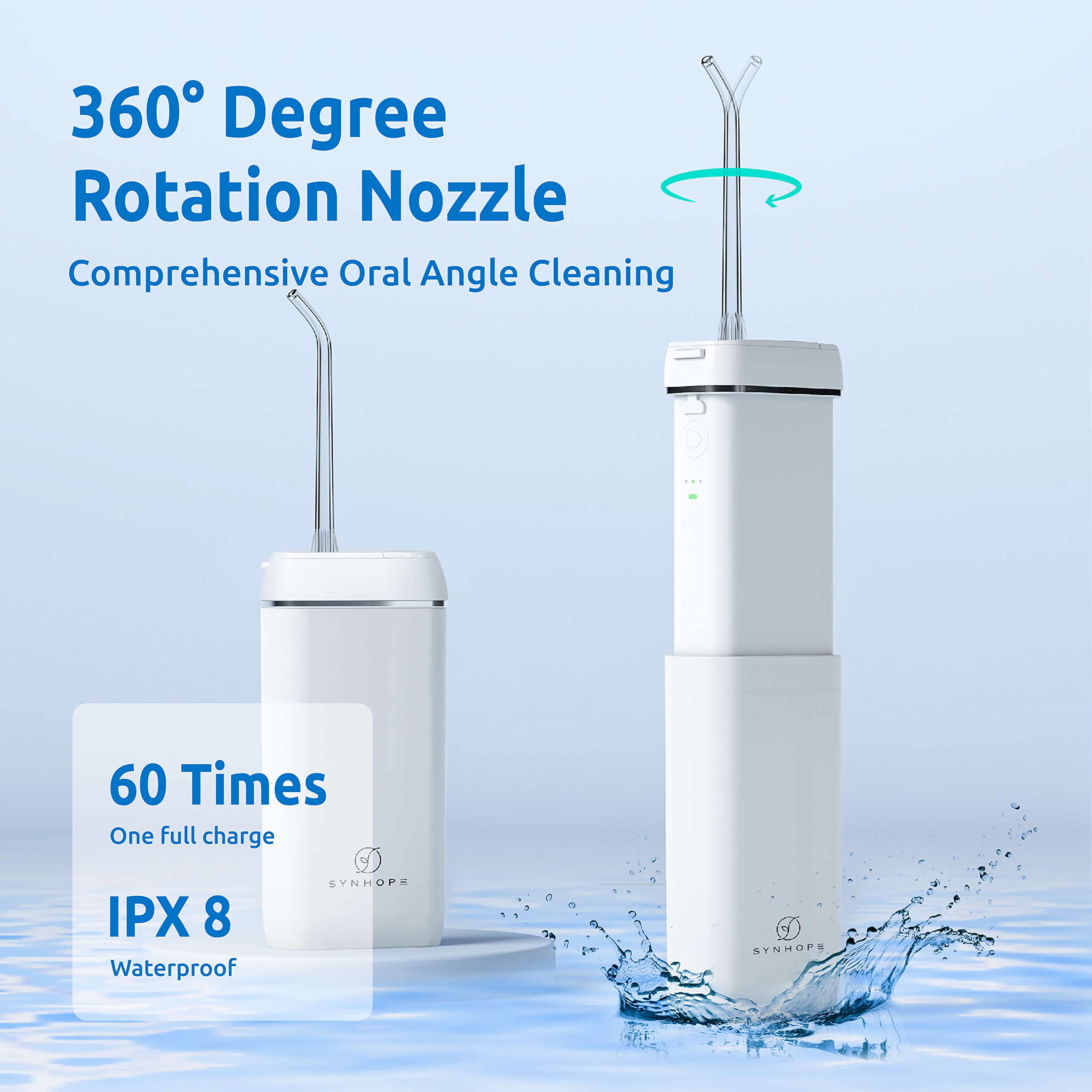 SYNHOPE Water Flosser Portable Cordless Oral Irrigator

