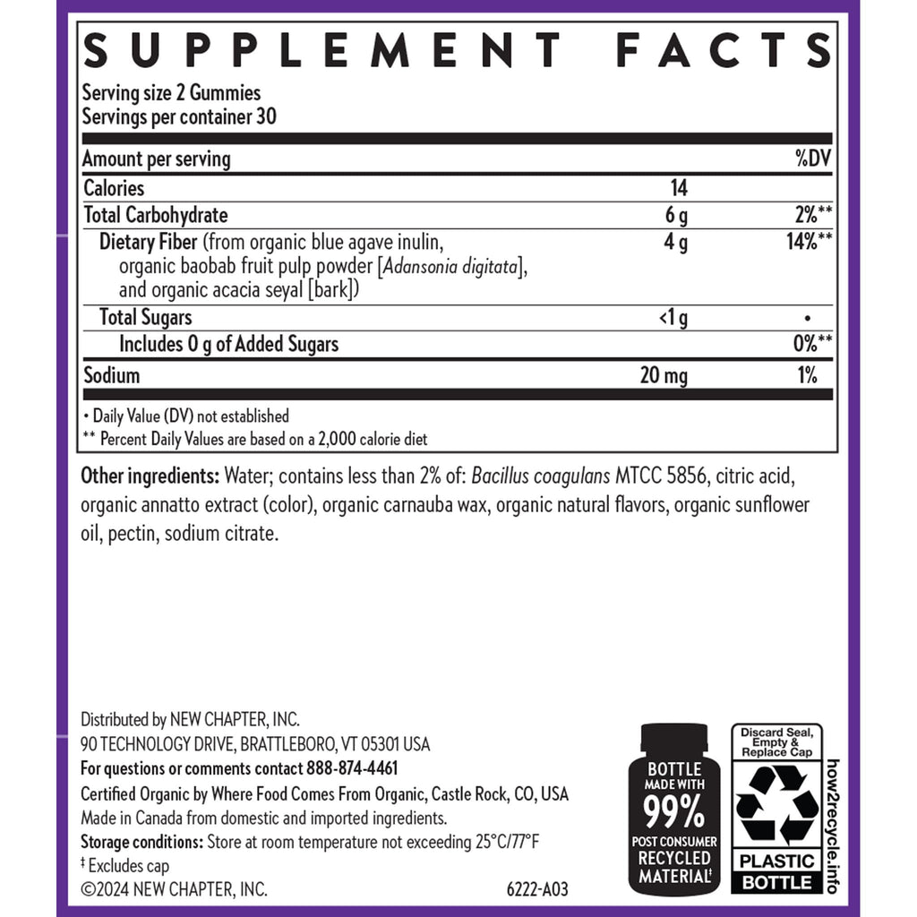 New Chapter Organic Fiber Gummies - Prebiotic Fiber

