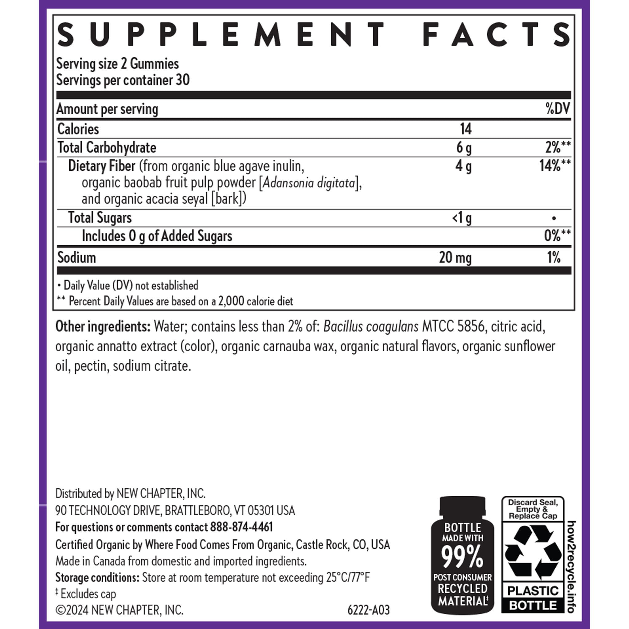 New Chapter Organic Fiber Gummies - Prebiotic Fiber

