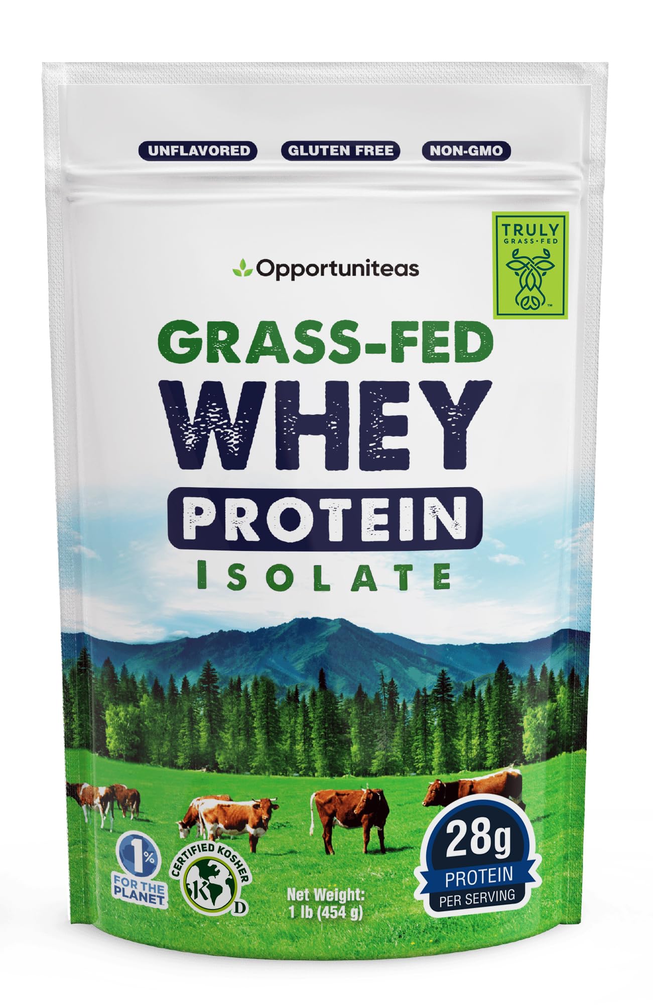 Opportuniteas Grass Fed Whey Isolate Protein Powder - Non-GMO

