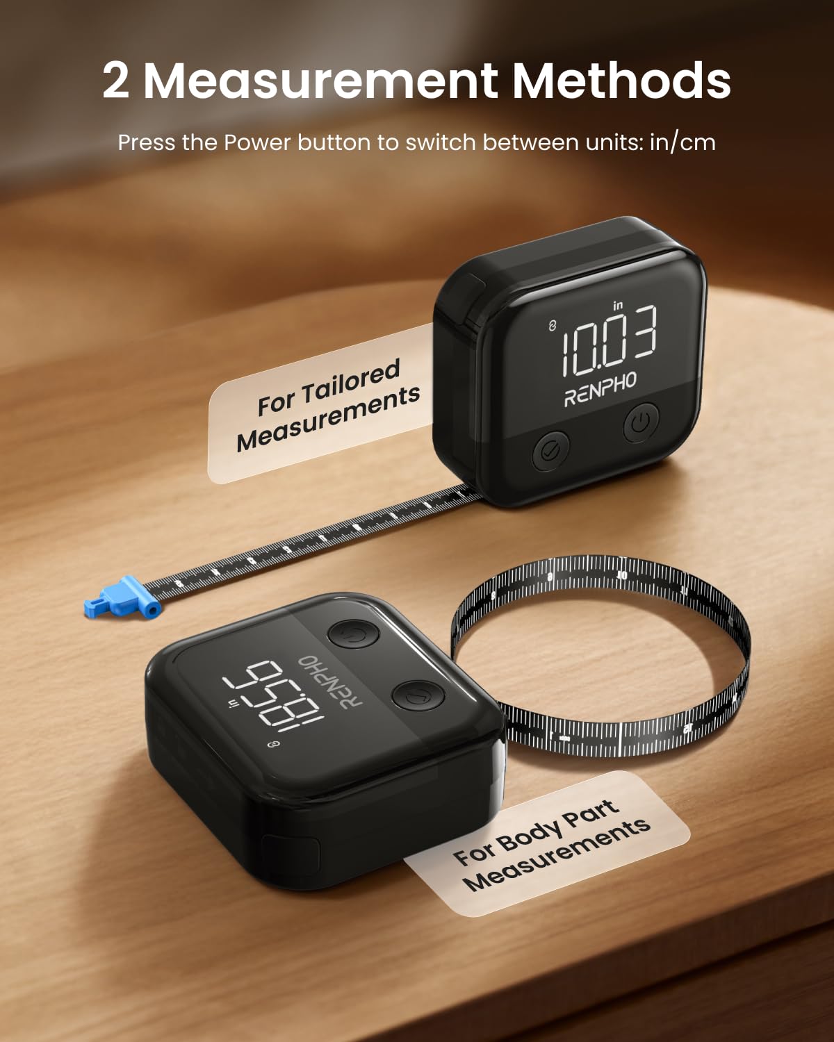 RENPHO Smart Body Measuring Tape for Fitness - Rechargeable

