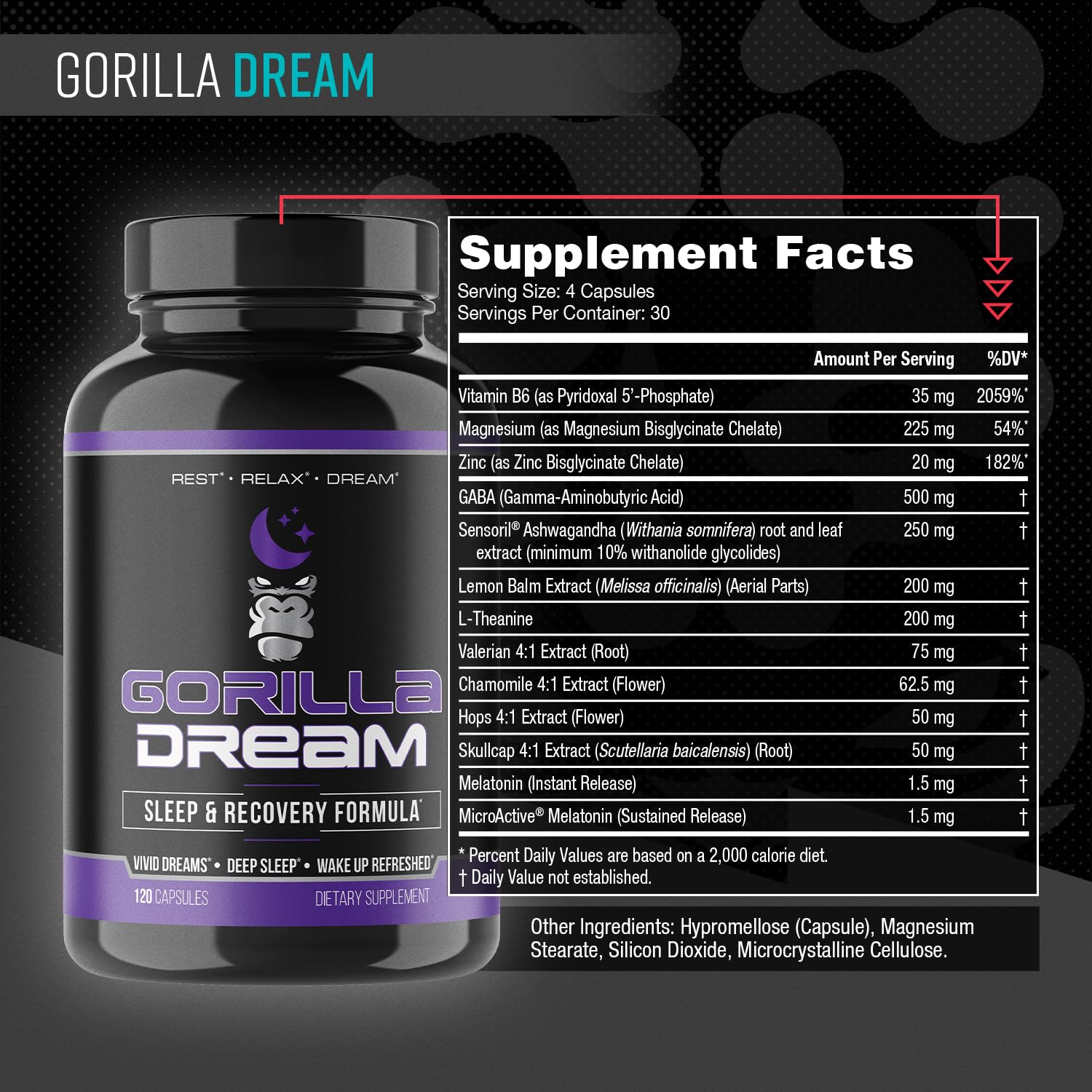 Gorilla Mind Dream Sleep Supplement - Rest & Recovery

