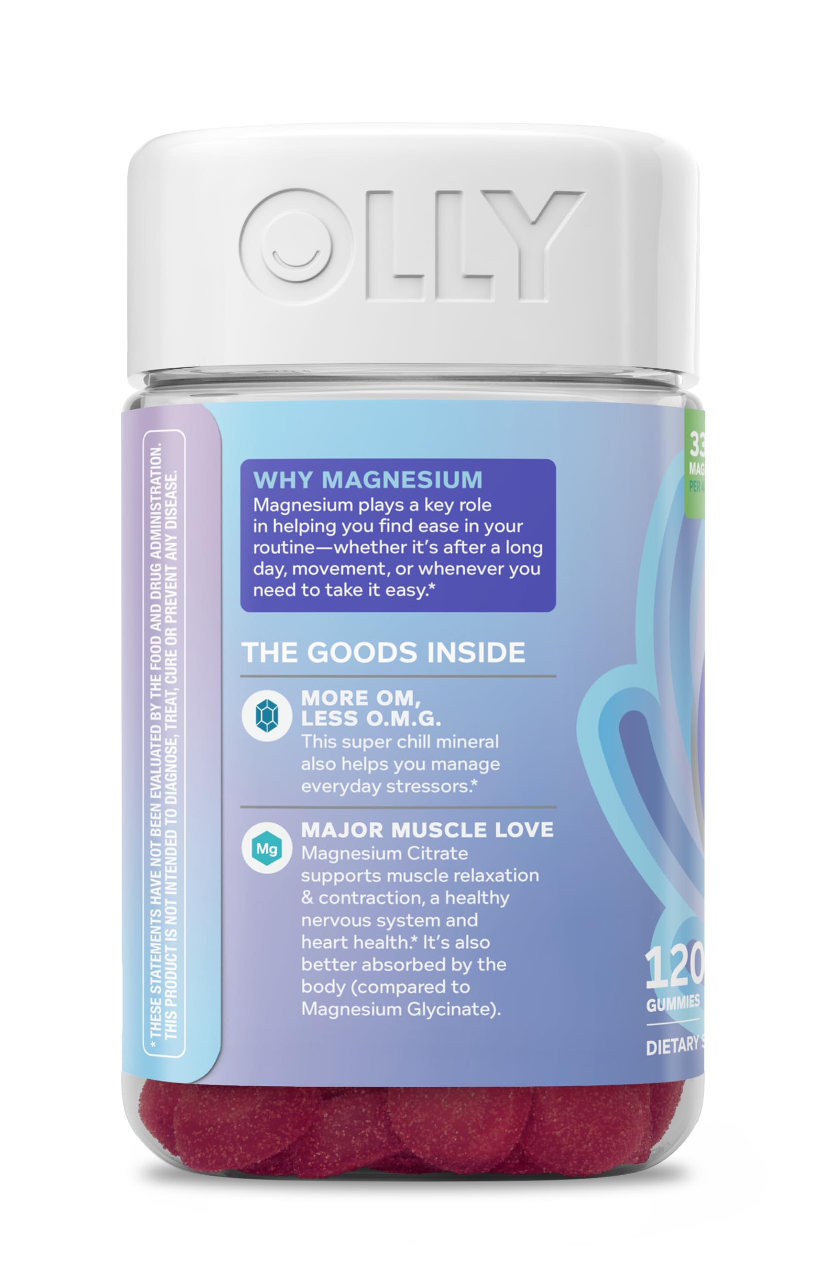 OLLY Relaxing Magnesium Gummies Raspberry Lavender

