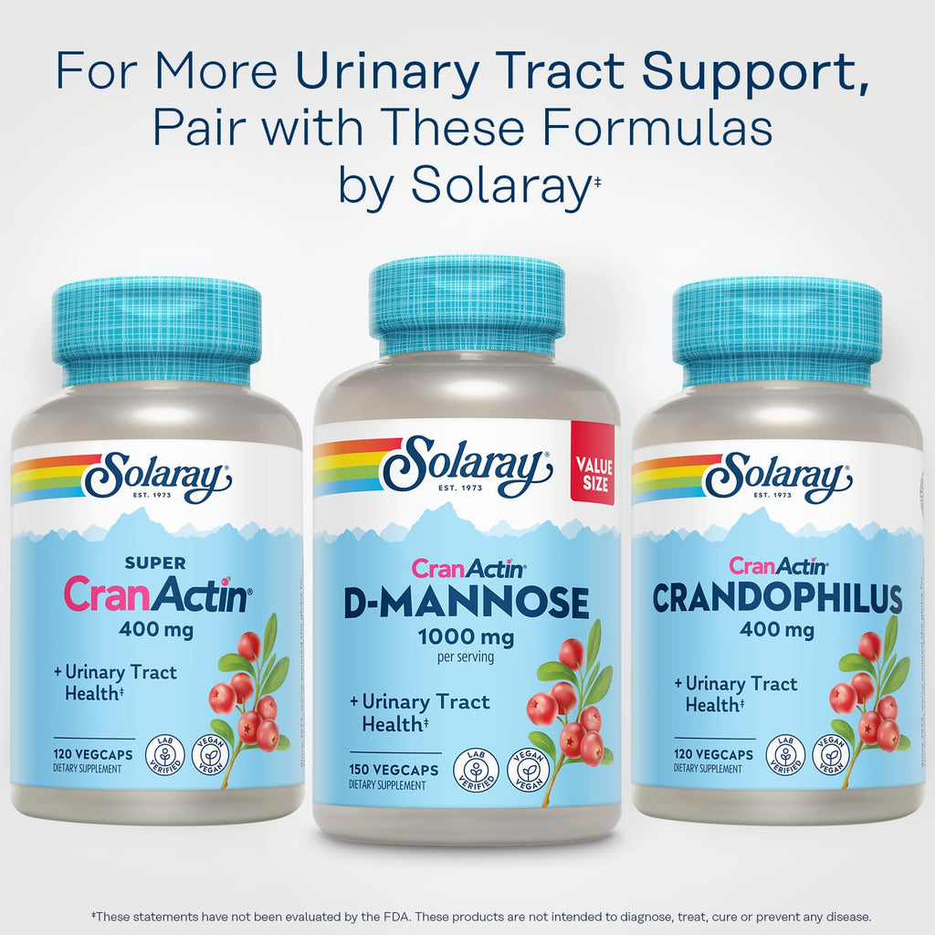 Solaray D-Mannose 1000mg CranActin Cranberry Urinary Support

