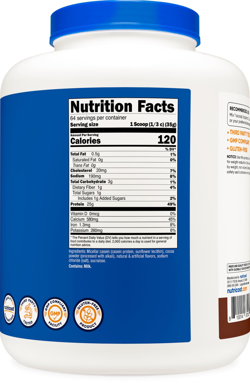 Nutricost Micellar Casein Protein Powder – Gluten Free

