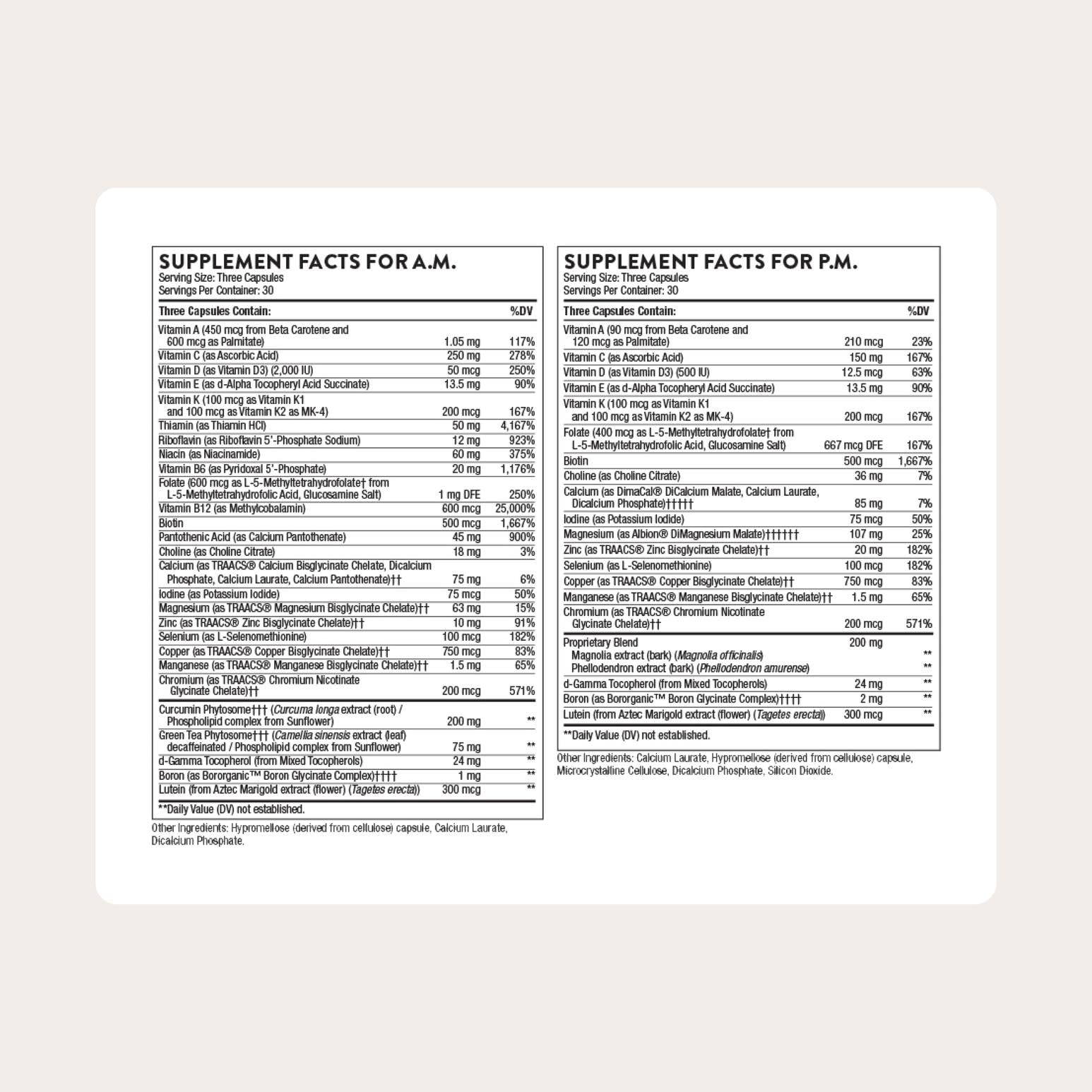 Thorne Multi-Vitamin Elite Daily Nutritional Supplement

