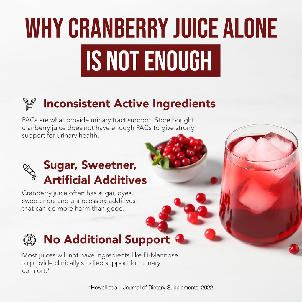 CranEaze Cranberry D-Mannose Urinary Tract Health Supplement

