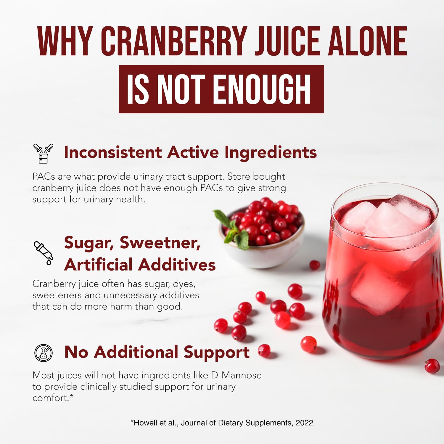 CranEaze Cranberry D-Mannose Urinary Tract Health Supplement

