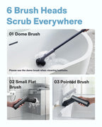 HOTO Cordless Spin Scrubber IPX7 Waterproof Long Handle

