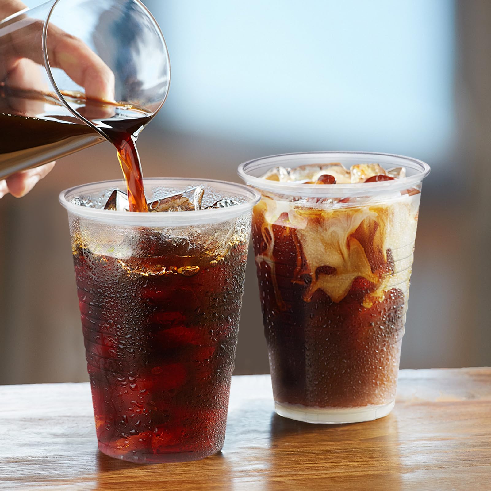 SIUQ Clear Disposable Cups - Crack-Resistant BPA-Free PP

