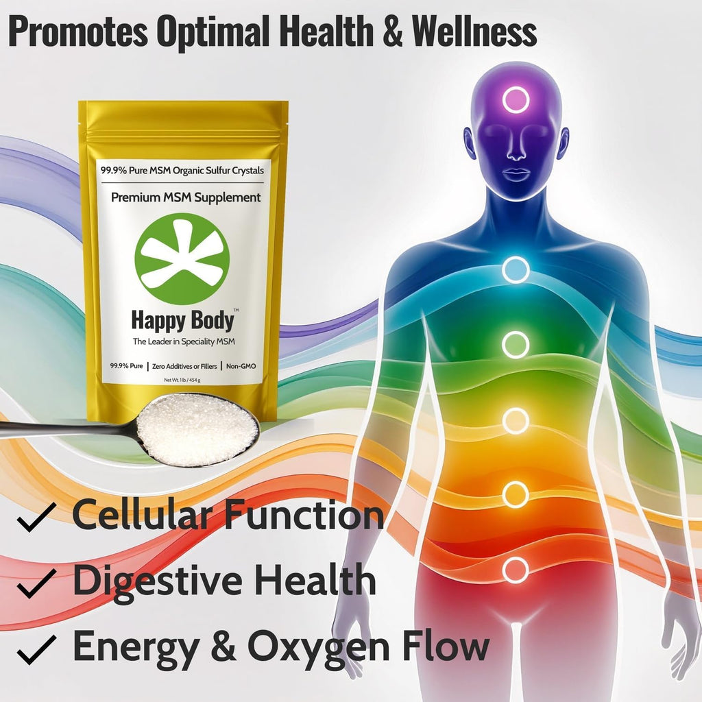 Happy Body MSM Crystals 99.9% Pure for Joints

