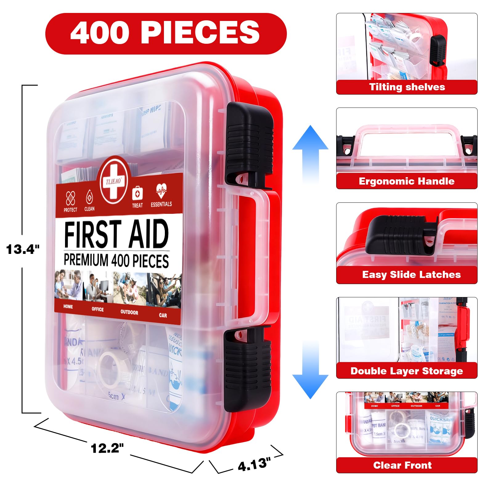 First Aid Kit with Organized Storage for Versatility

