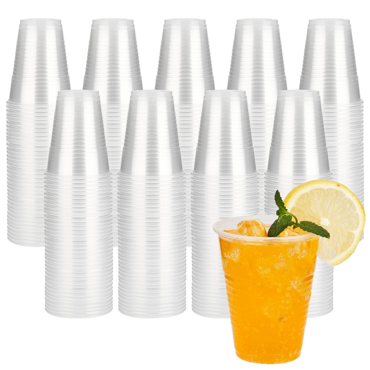 YEEHAW Clear Plastic Cups, Disposable Drinking Cups for Cold Beverages