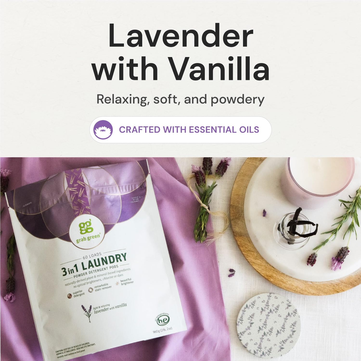 Grab Green 3-in-1 Laundry Detergent Pods | Plant-Based


