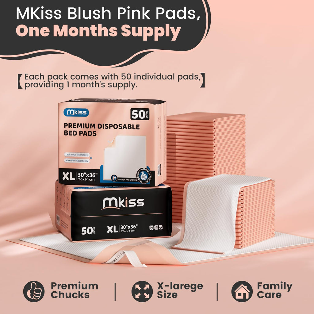 MKISS Bed Pads for Incontinence | Leakproof Underpads

