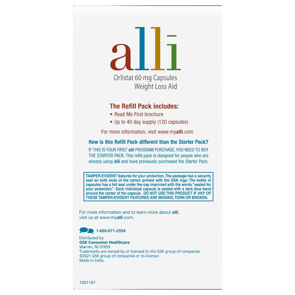 Alli Orlistat 60 mg Weight Loss Capsules

