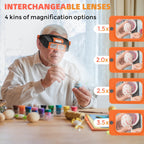 Headband Magnifier with Light - Rechargeable LED Loupe for Close Work

