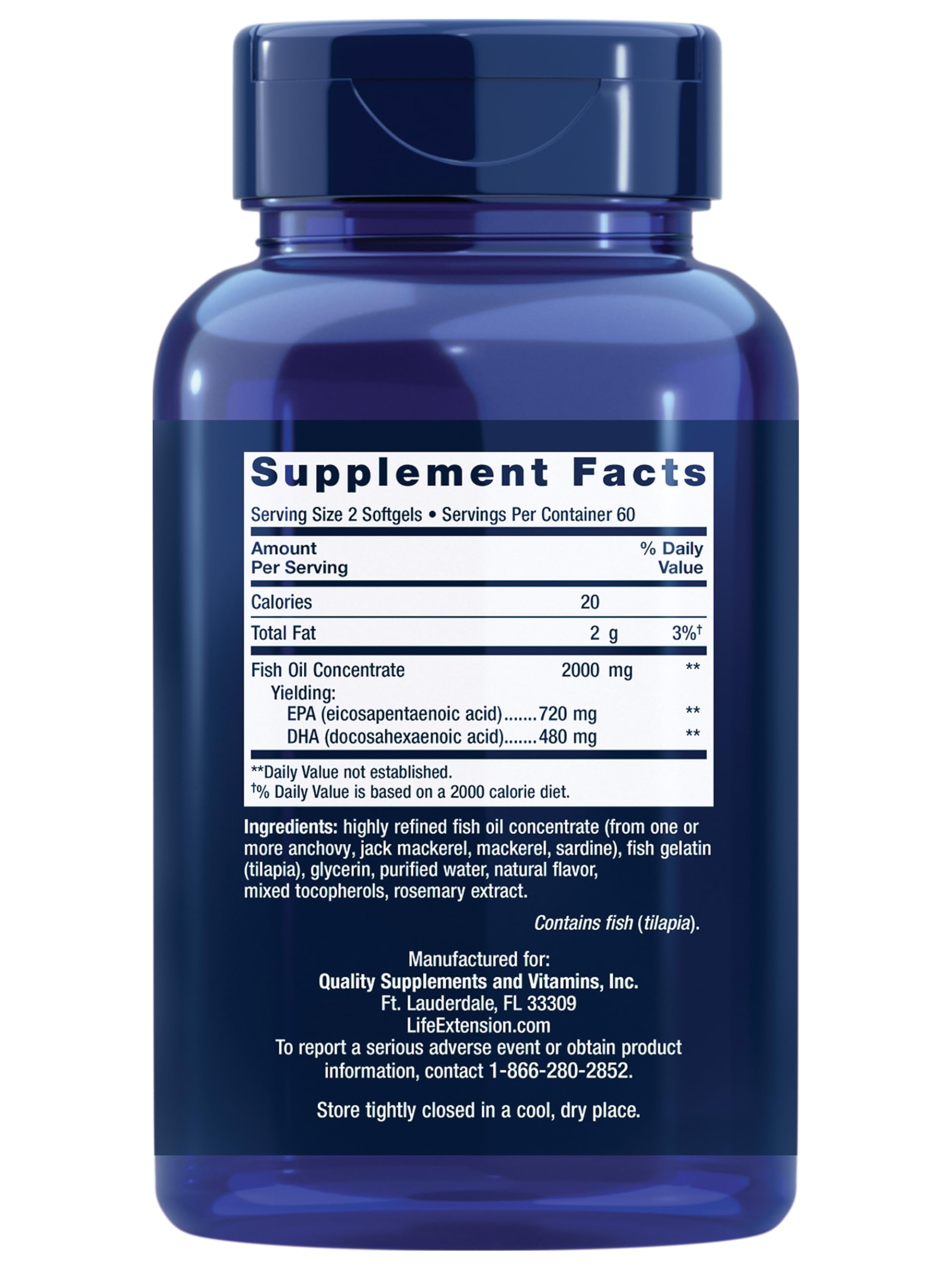 Life Extension Mega EPA/DHA Omega-3 for Heart & Brain

