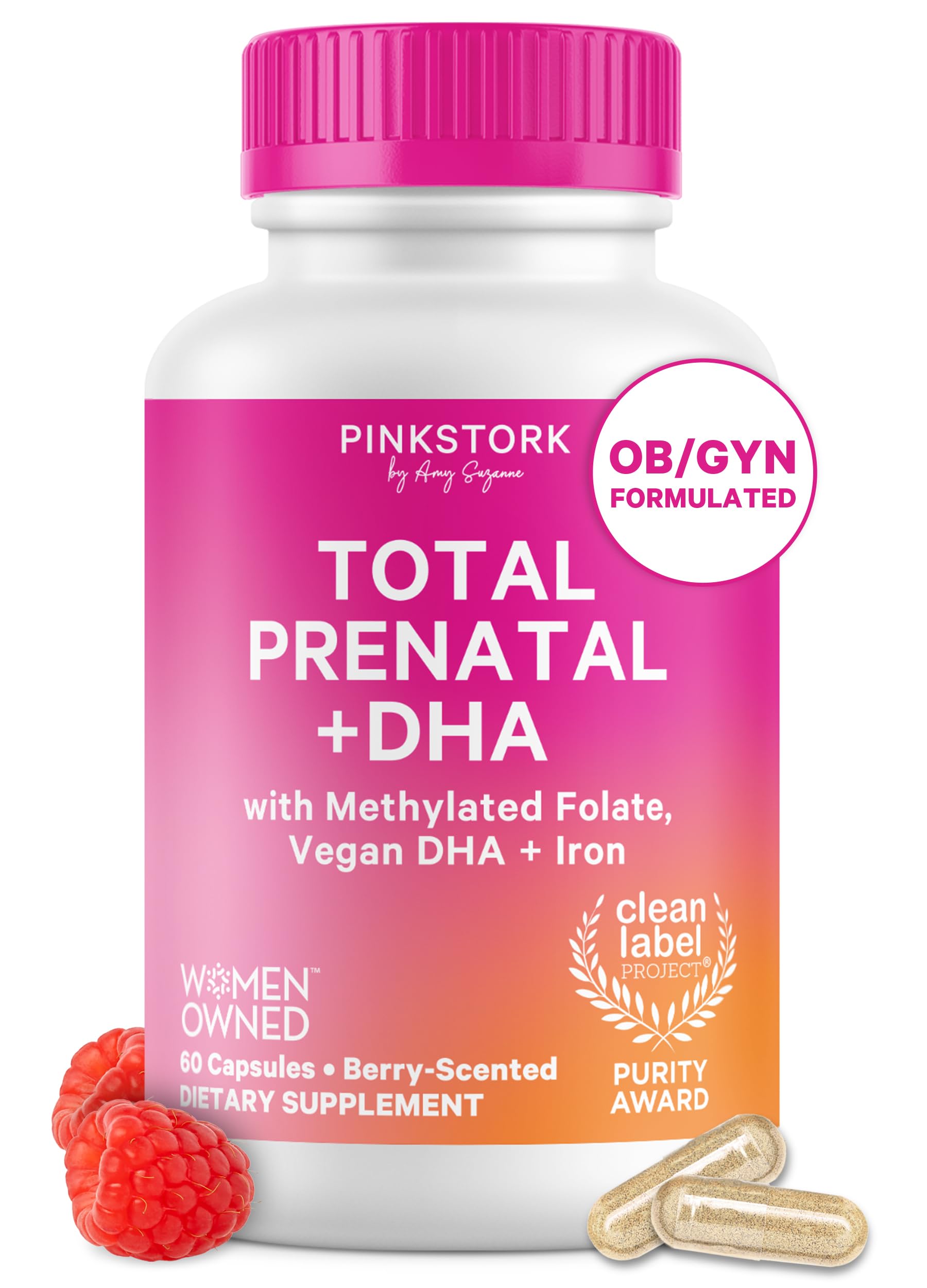 Pink Stork Total Prenatal Vitamins with DHA – Vegan

