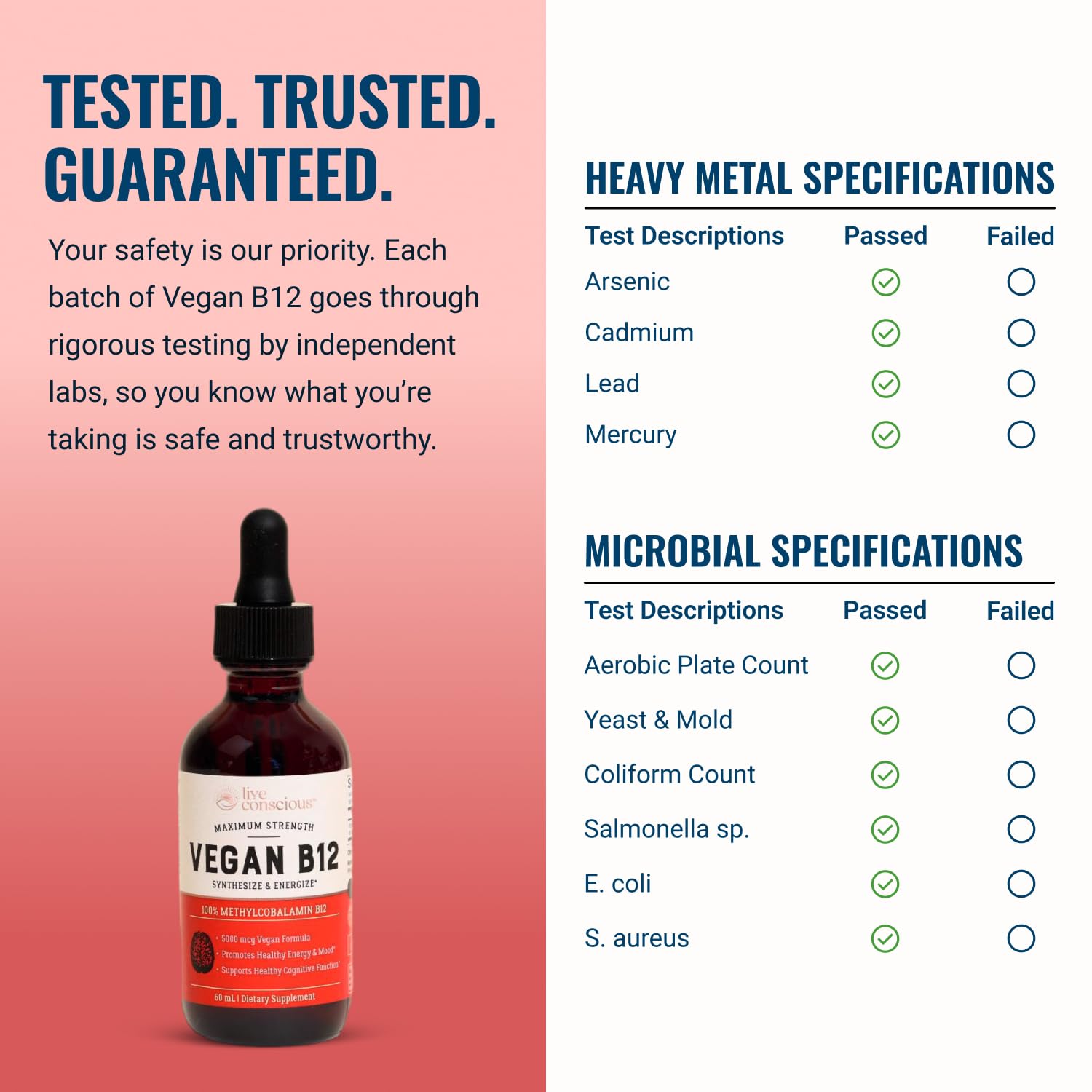 Live Conscious Vegan B12 Sublingual Drops | 5000mcg


