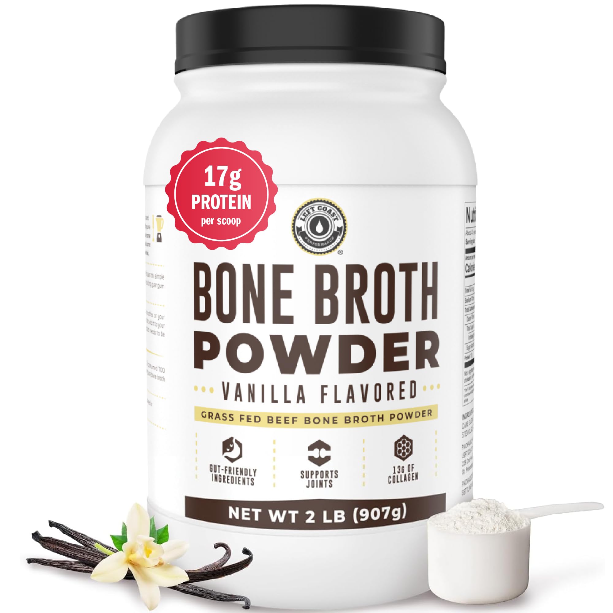 Left Coast Bone Broth Protein Powder – Grass-Fed Beef