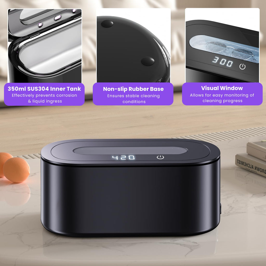 Ultrasonic Jewelry Cleaner 48KHz 30W Dual Modes 150ml

