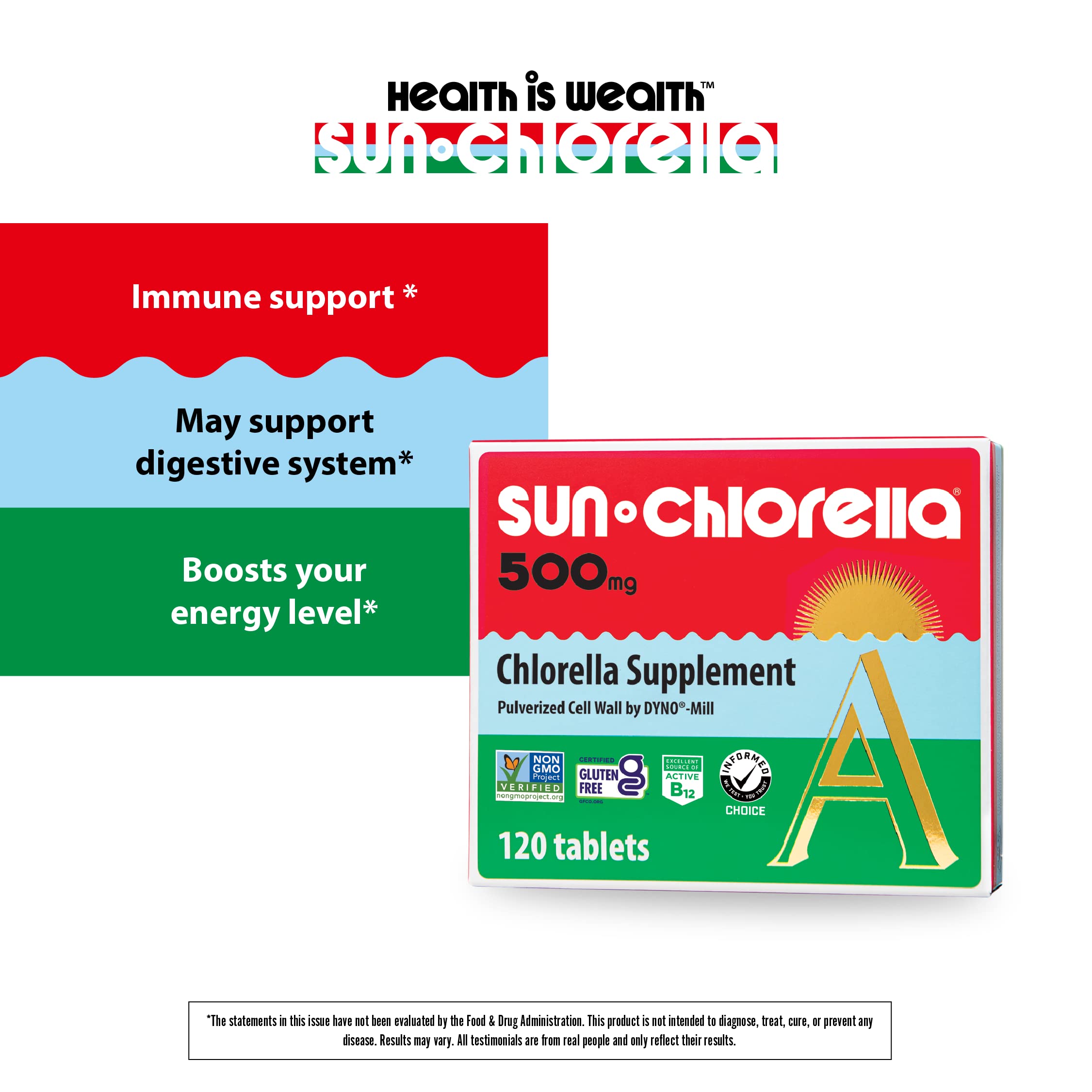 Sun Chlorella Greens Algae Superfood for Immune & Gut Health

