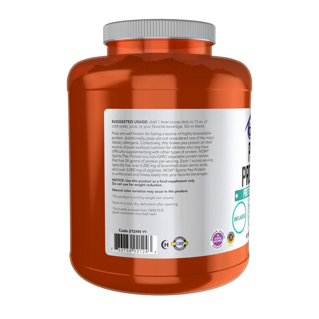 NOW Foods Pea Protein Powder - 24 g Protein per Scoop, Unflavored


