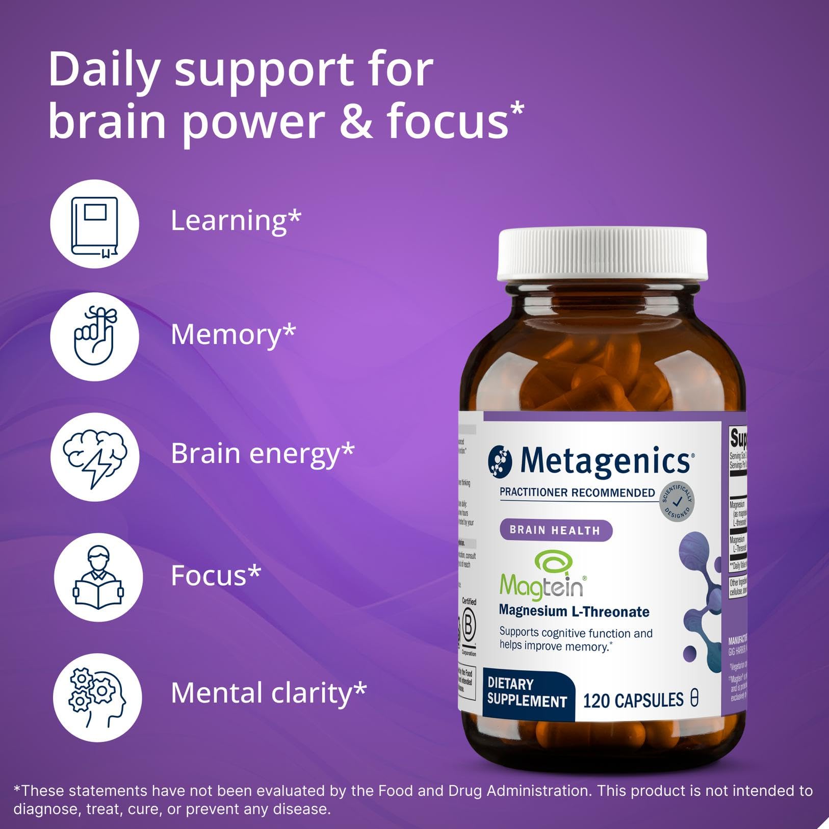 Metagenics Magtein Magnesium L-Threonate for Brain Health

