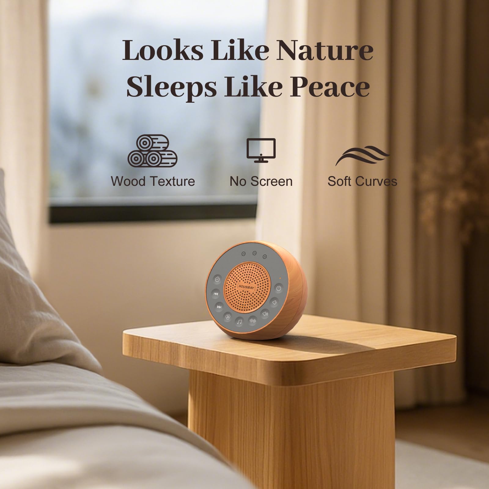 Housbay Sleep Sound Machine - 31 Sounds & Auto-Off Timer

