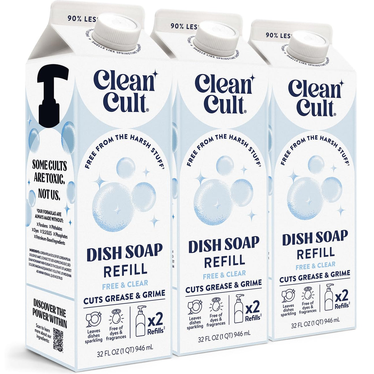 Cleancult Dish Soap Liquid Refills - Plant Based Cleaning Power
