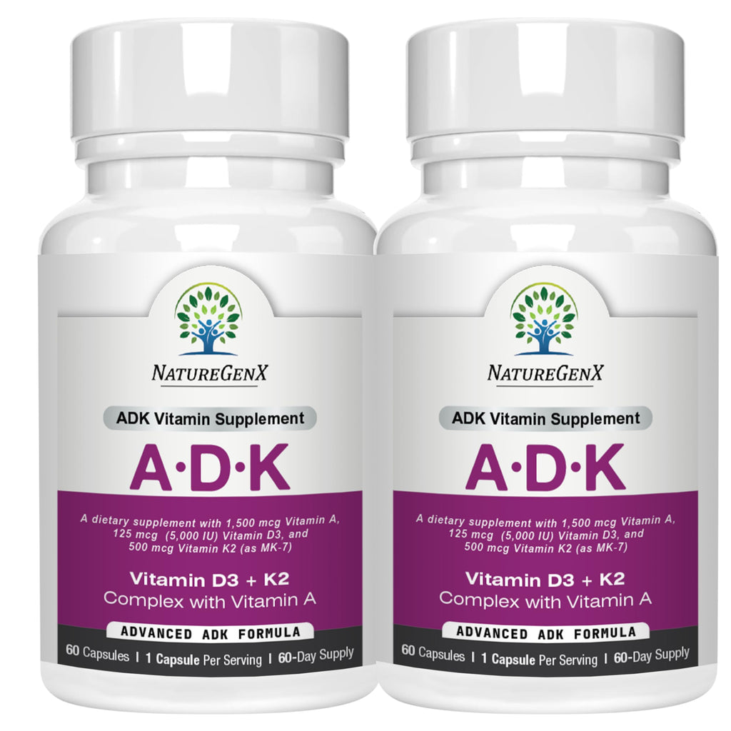 NatureGenX ADK Vitamin Supplement with A, D3 & K2 MK-7 for Bone Health