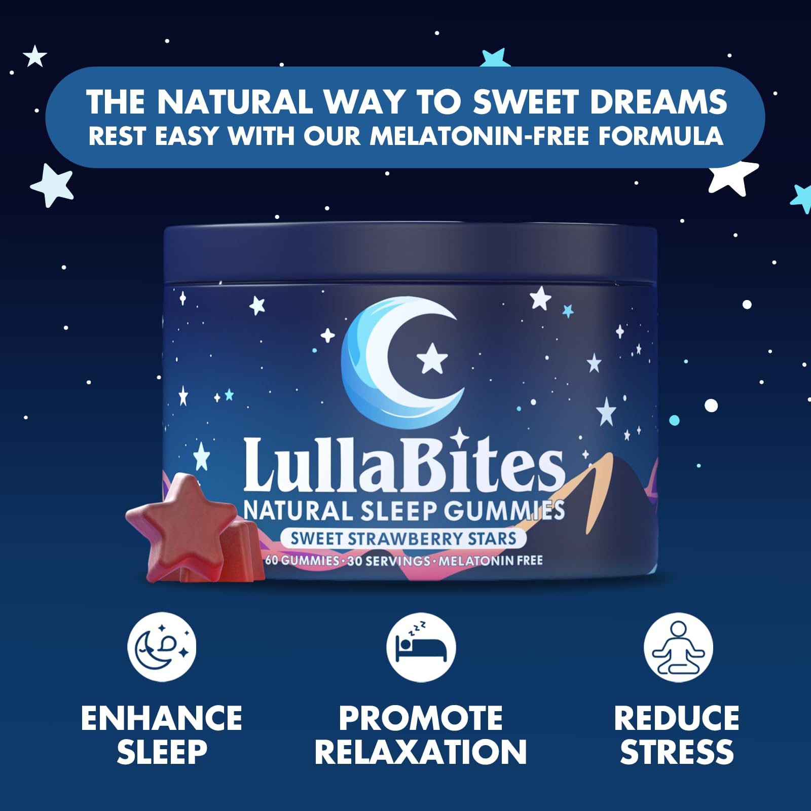 LullaBites Sleep Gummies - Natural Nighttime Support


