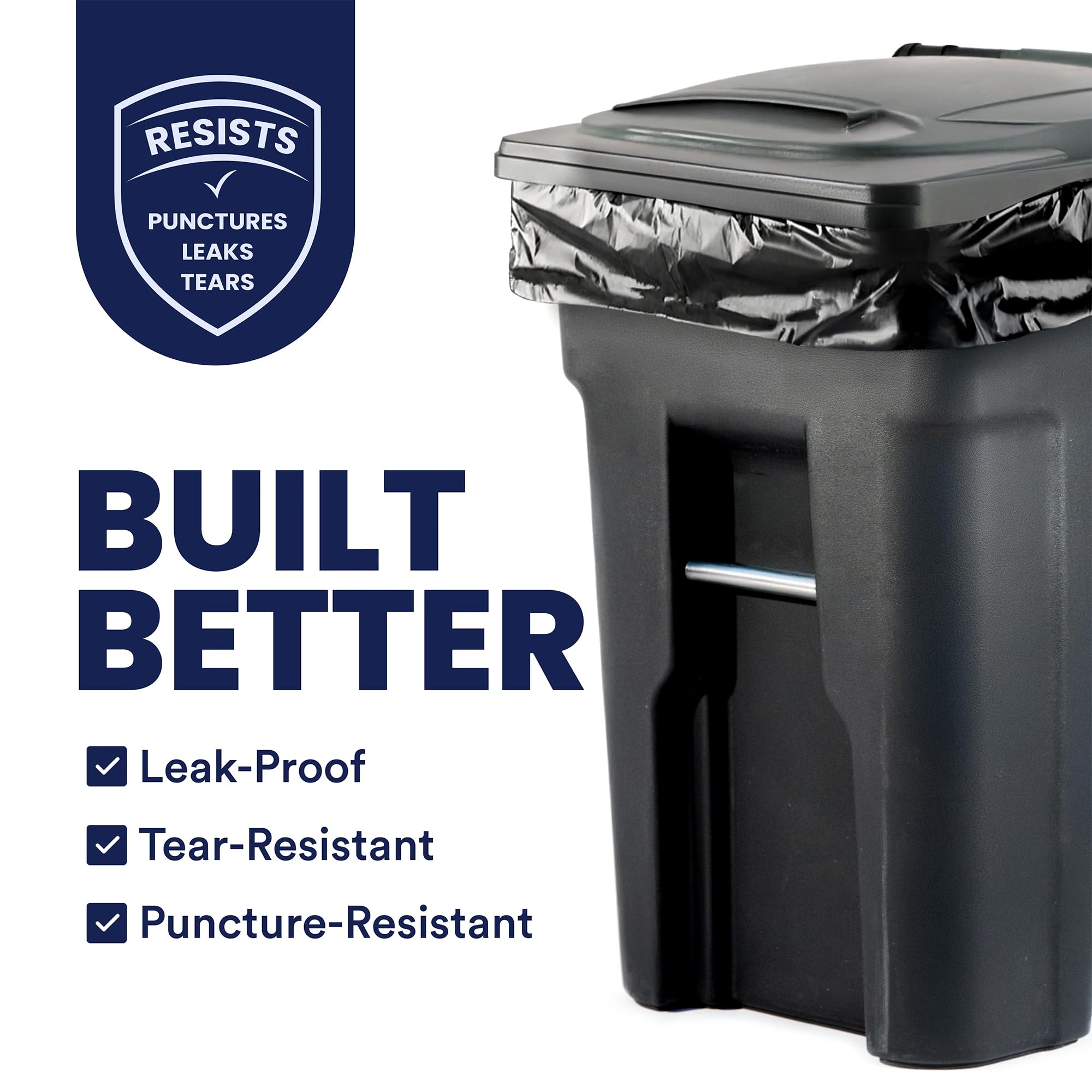 Plasticplace Heavy-Duty Black Trash Bags for Large Cans

