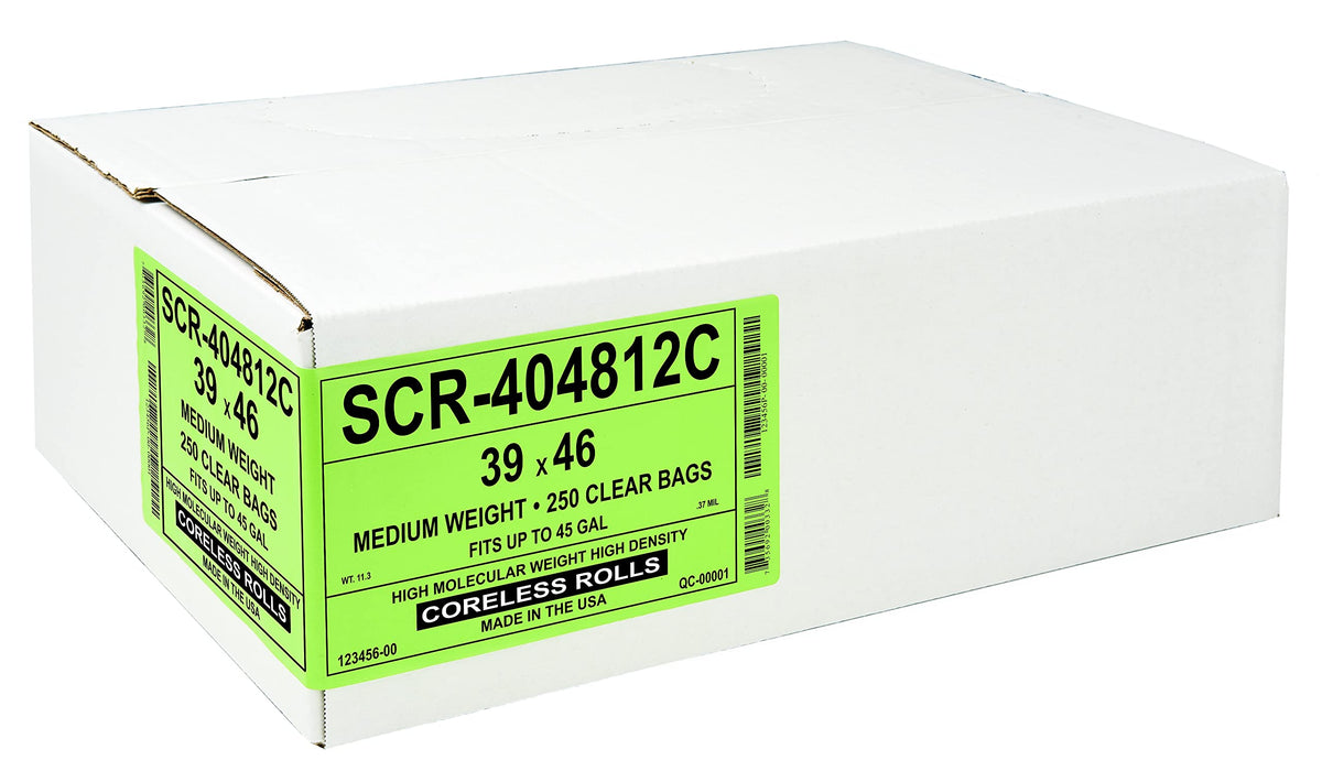 Aluf Plastics High-Density Trash Bags, Coreless Roll