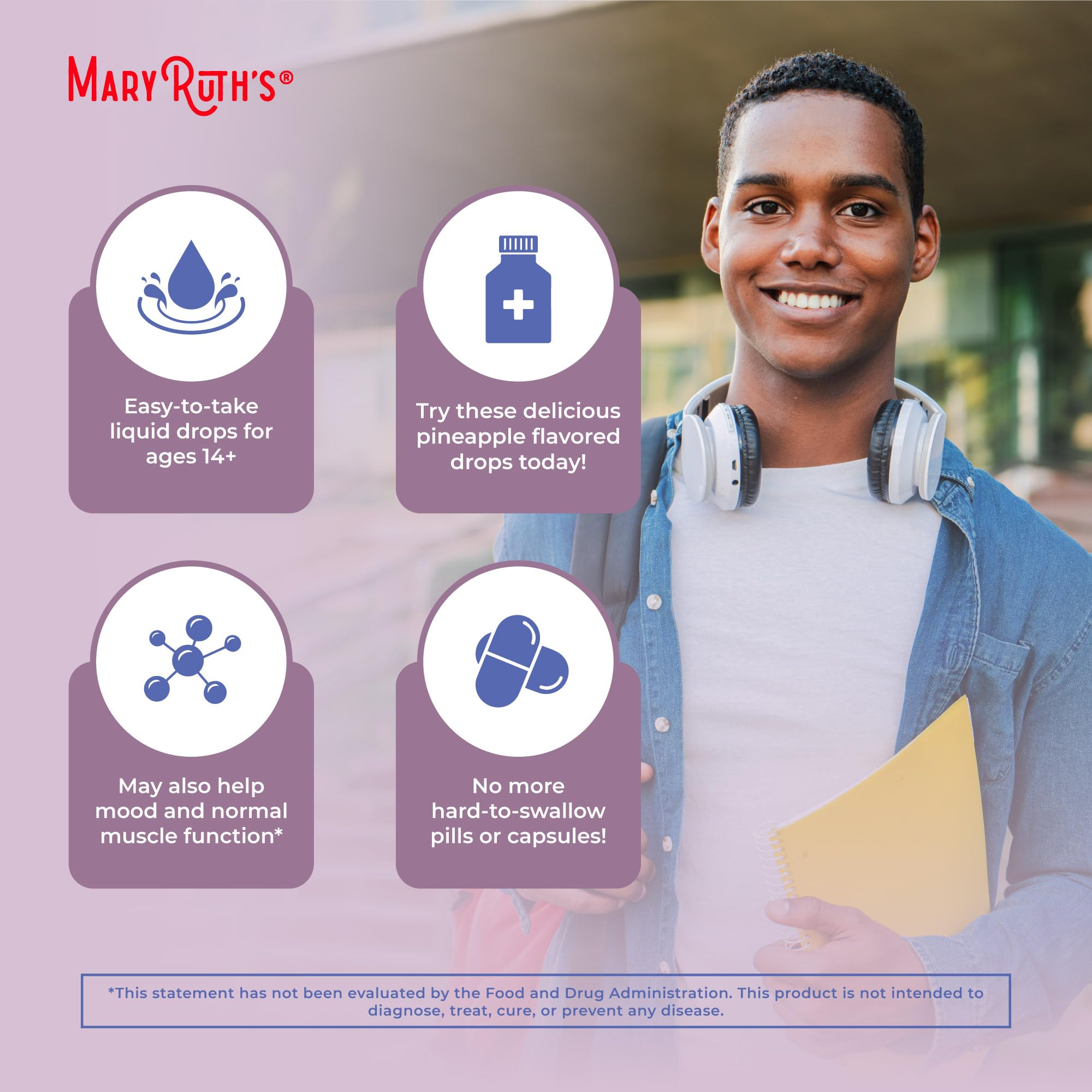 MaryRuth's Vitamin D3 Liquid Drops Megadose - Vegan Non-GMO

