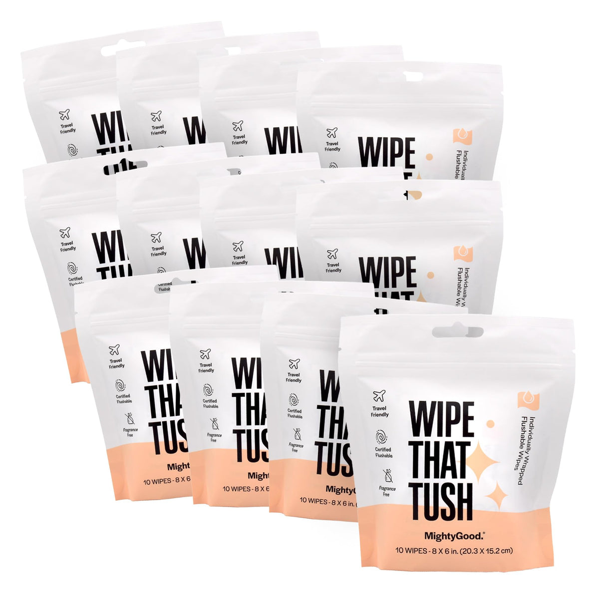 Wipe That Tush Flushable Wipes On-The-Go,Hypoallergenic Aloe