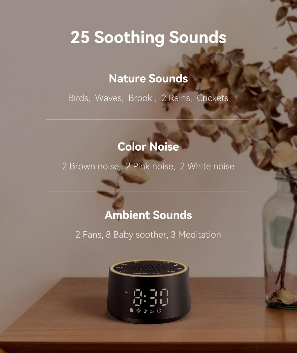Dreamegg Sound Machine D1 Nova Alarm Clock | 25 Sounds

