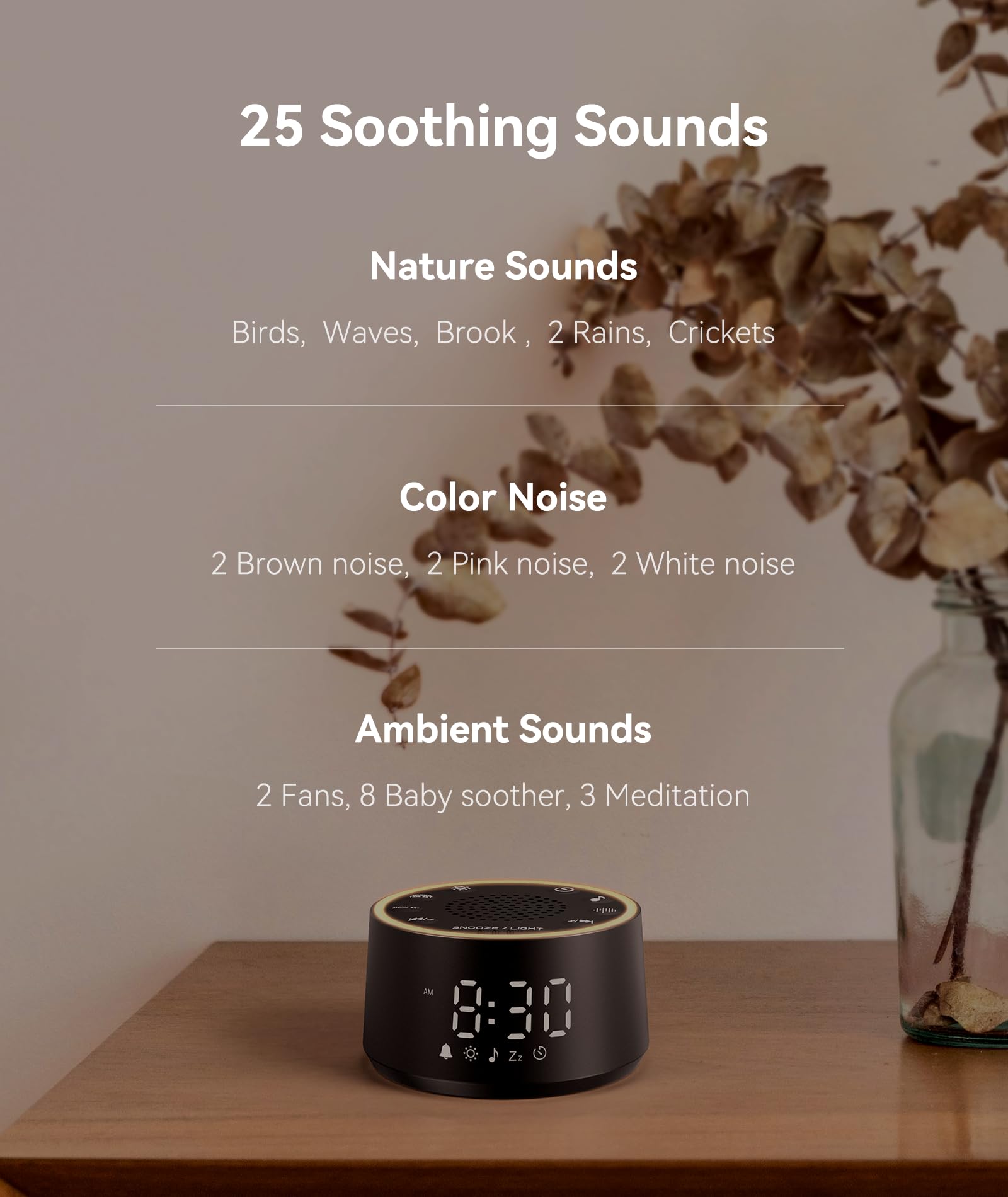 Dreamegg Sound Machine D1 Nova Alarm Clock | 25 Sounds

