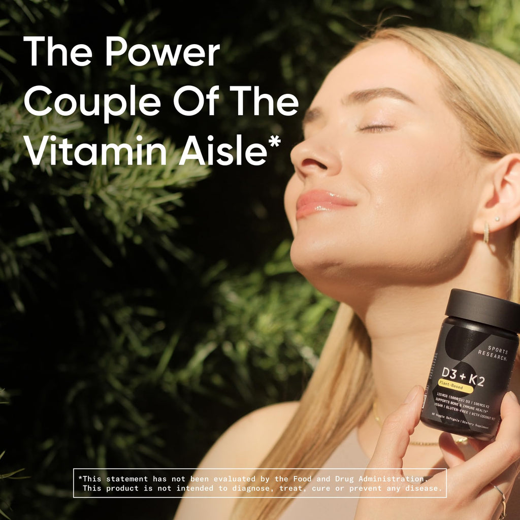 Sports Research Vitamin D3 + K2 with Coconut Oil - Vegan

