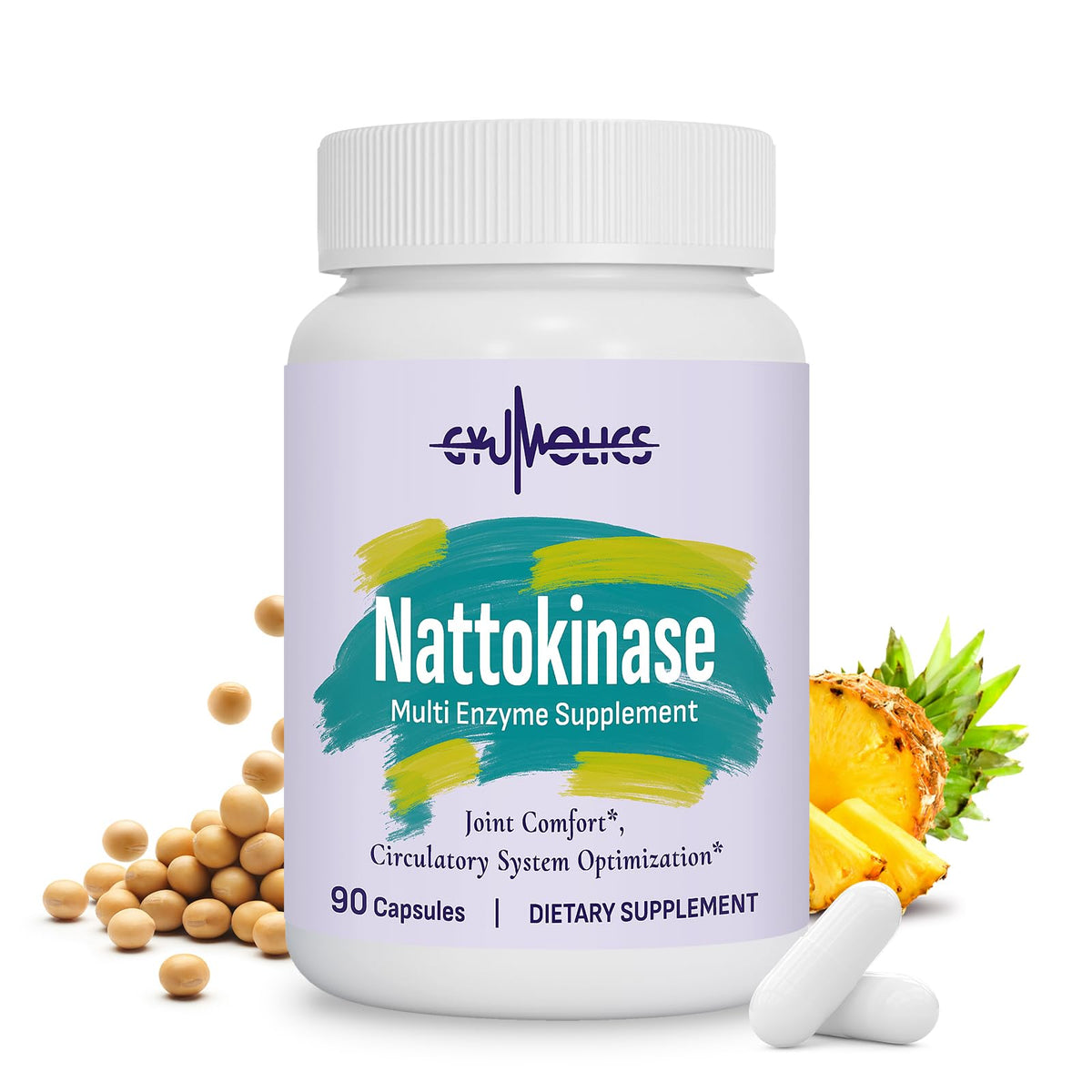 Organic Nattokinase 10000FU Supplement with Serrapeptase, Bromelain, Curcumin for Movement Comfort