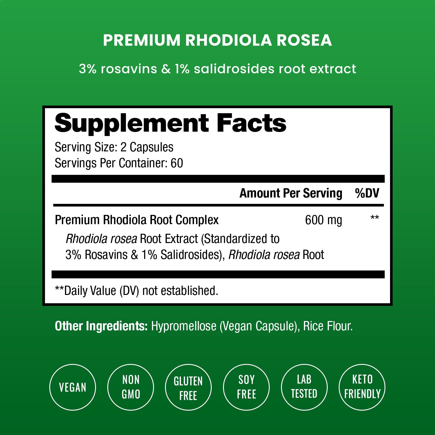 Rhodiola Rosea Supplement | NutraChamps Energy & Focus

