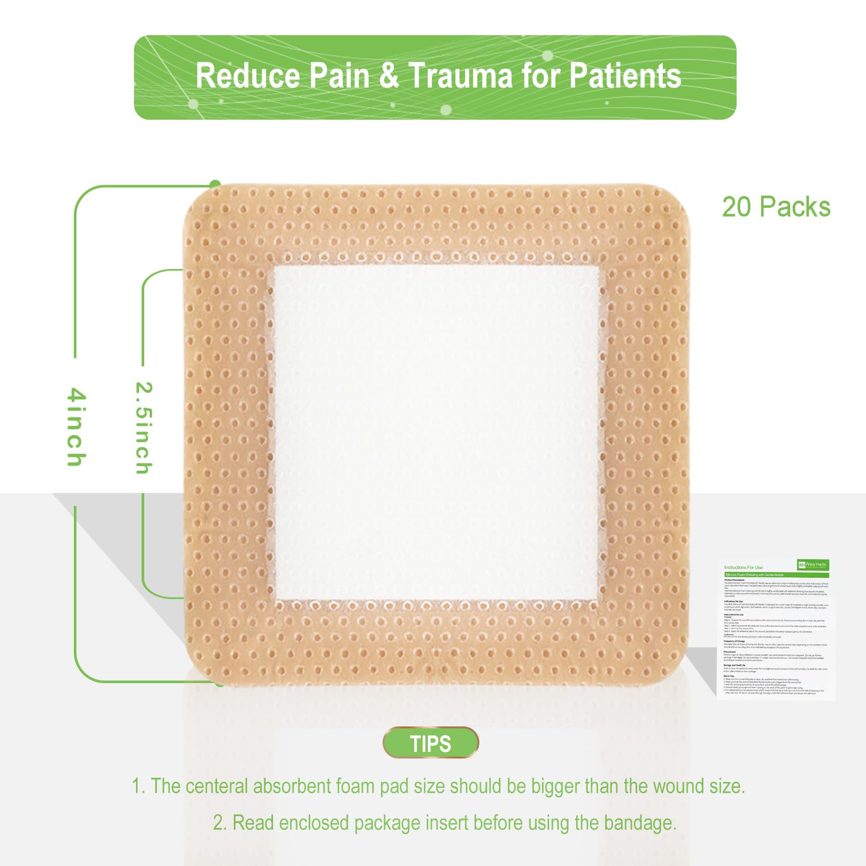 NeuHeils Silicone Foam Dressing with Gentle Border


