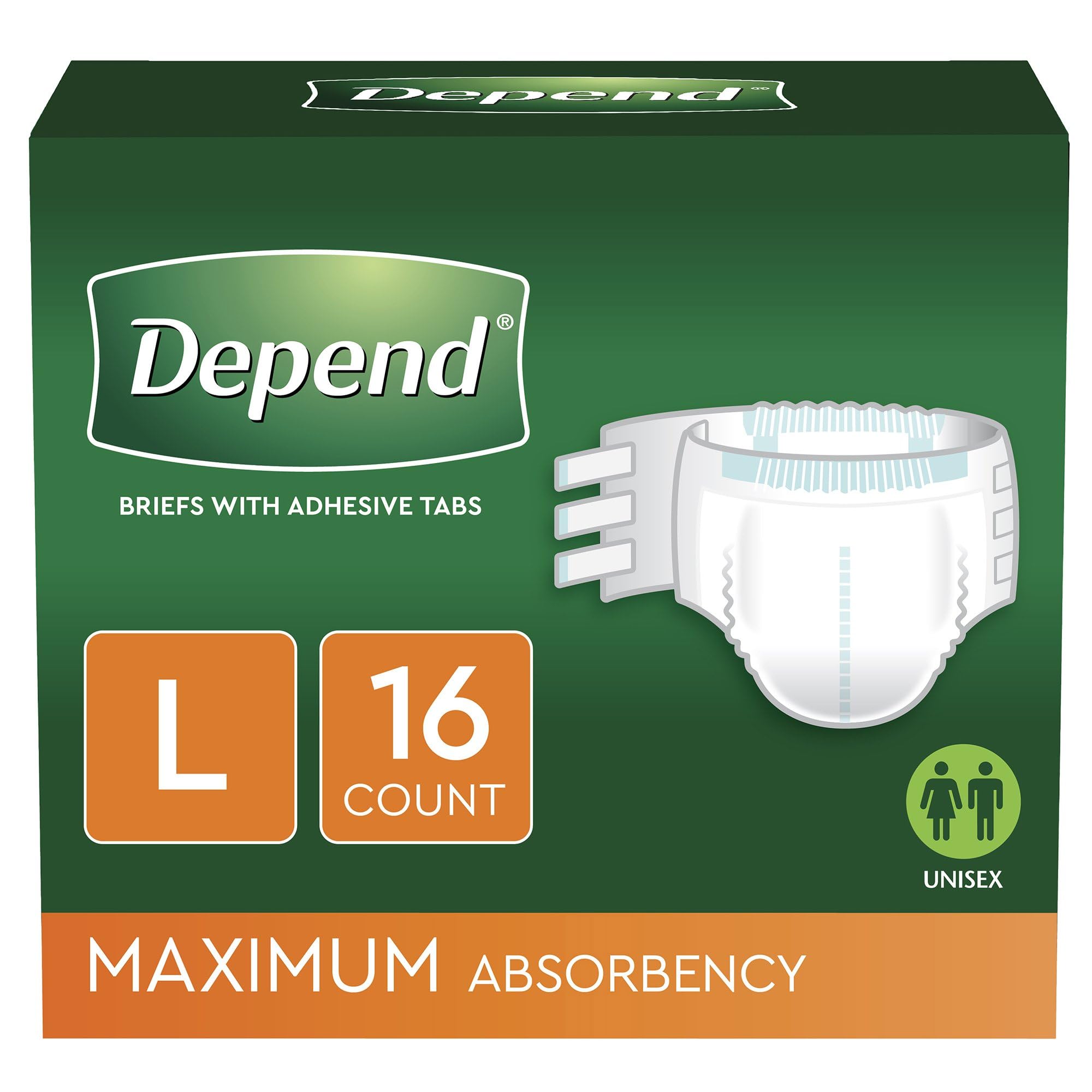 Depend Protection with Tabs Adult Diapers - Max Absorbency