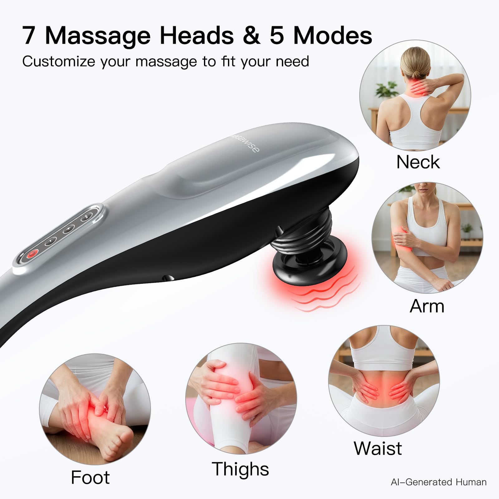 MEGAWISE Handheld Deep Tissue Massager – 3600 RPM

