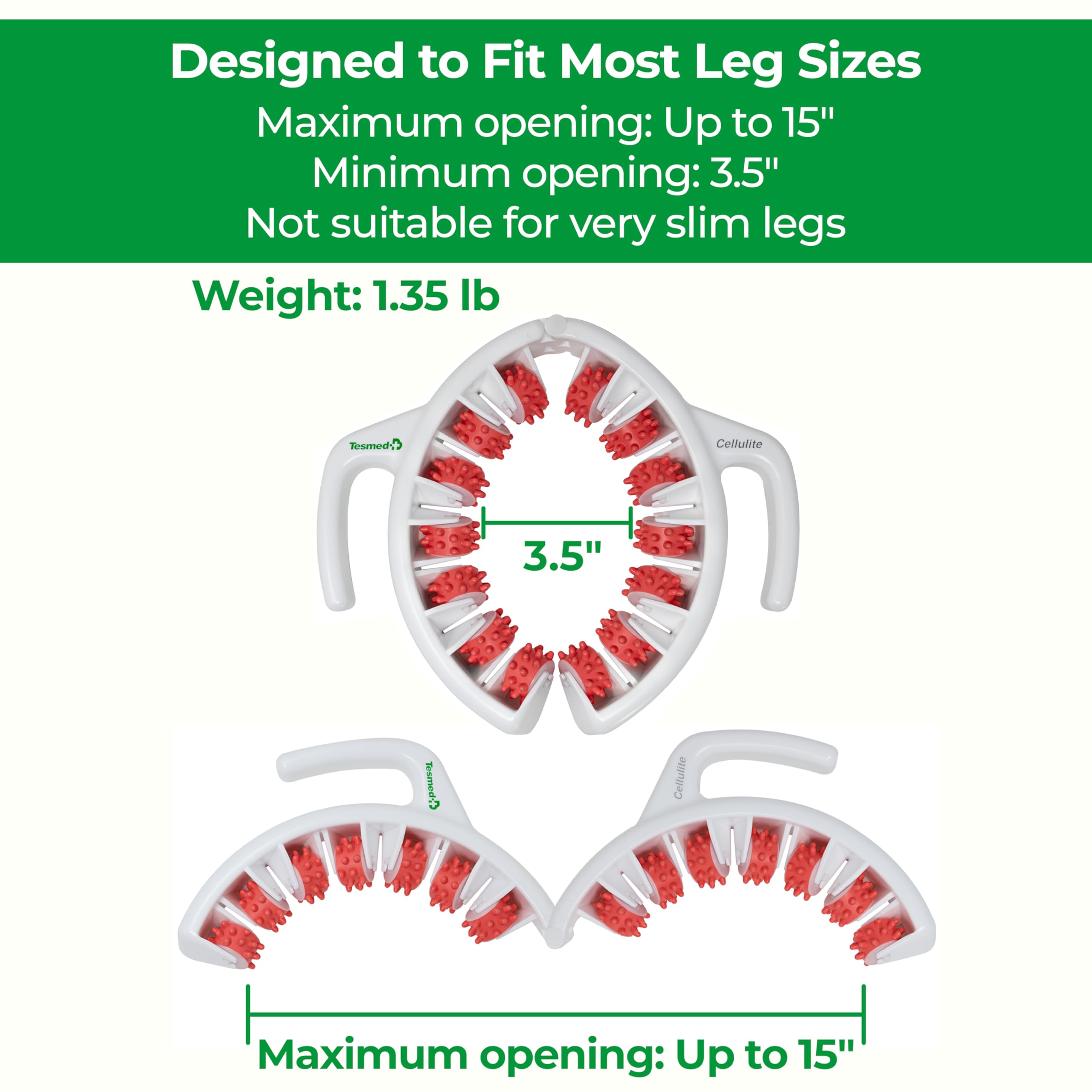 TESMED Cellulite Manual Massager - Patented Roller System


