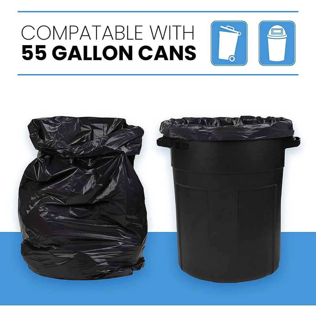 ToughBag 55 Gallon Trash Bags - Heavy Duty Black Liners

